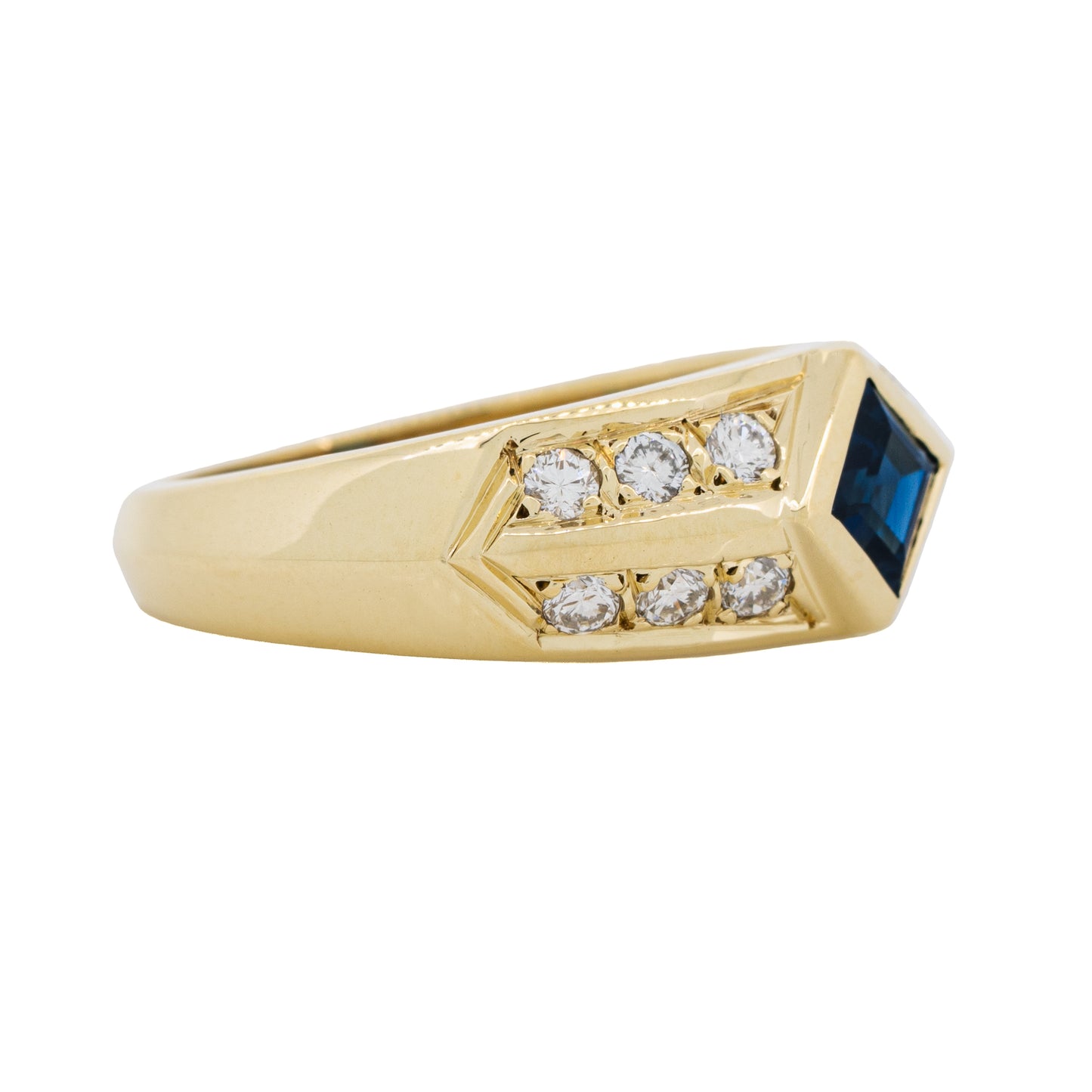 Vintage Natural Blue Sapphire and Diamond Ring in 14k Gold