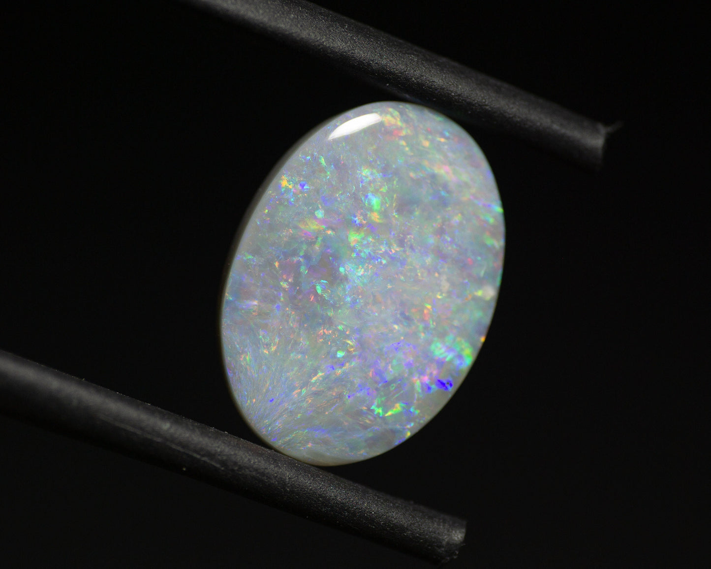 3.51 Carat Dark Opal Oval Cabochon Lightning Ridge Australia - Redpoint Jewelry