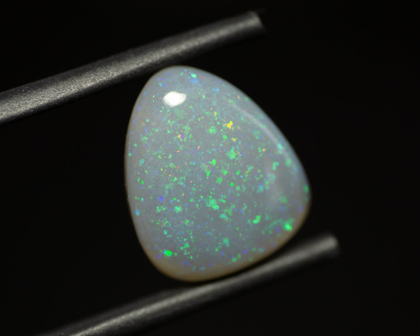 4.73 Carat Dark Crystal Opal Triangle Cabochon Lightning Ridge Australia - Redpoint Jewelry