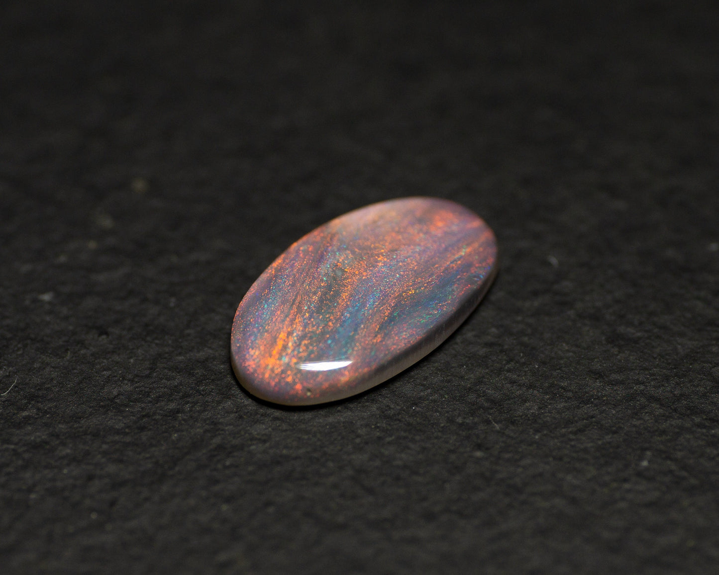 1.35 Carat Dark Opal Oval Cabochon Lightning Ridge Australia - Redpoint Jewelry