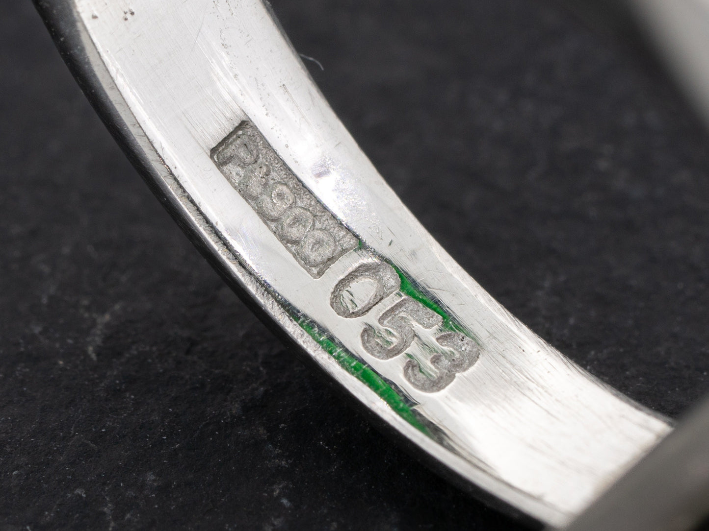 Green Jade Type B and Diamond Ring in Platinum 17 x 12 mm Jadeite - Redpoint Jewelry