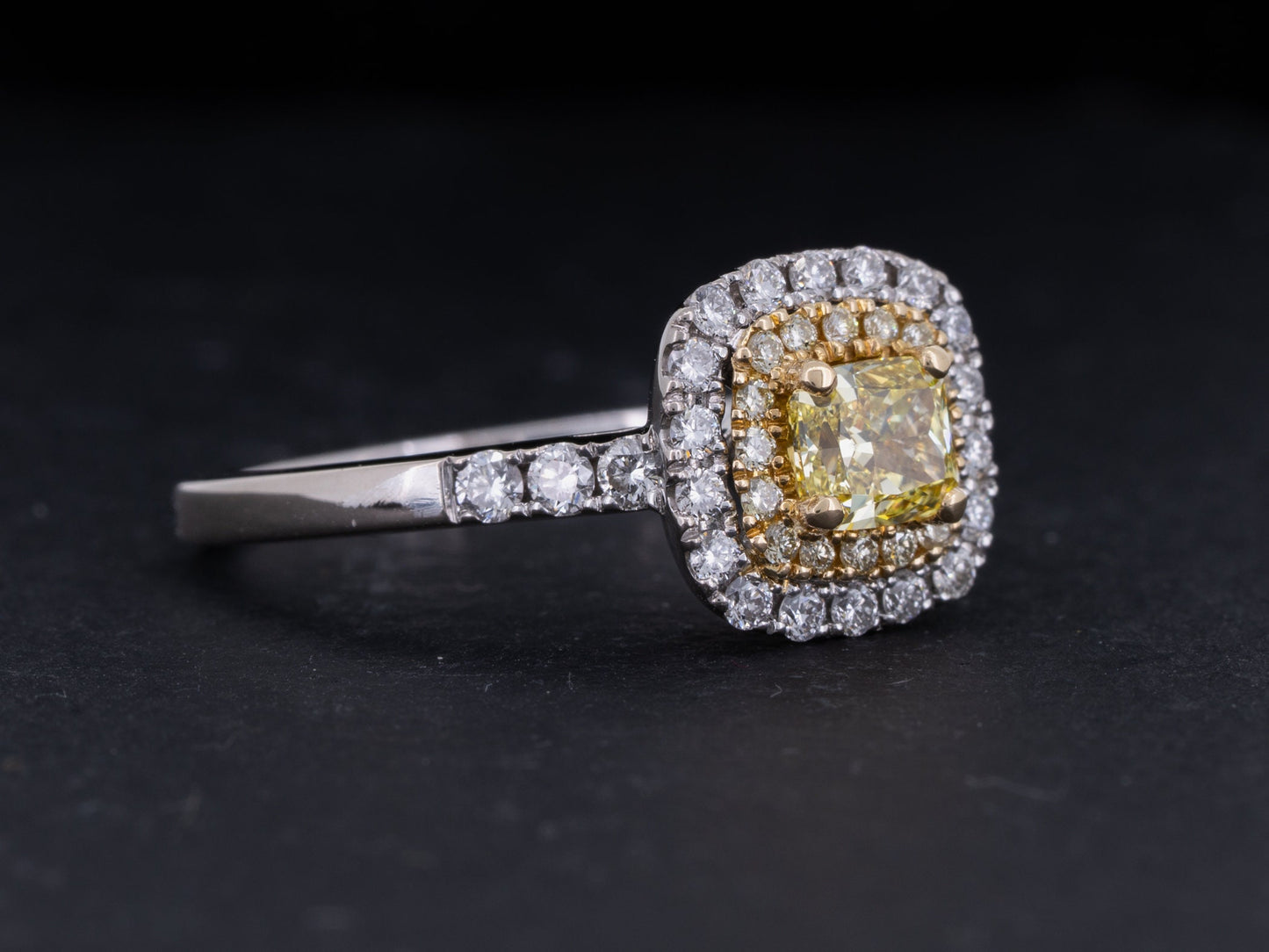 1.06ctw GIA Certified Diamond Engagement Ring Fancy Intense Yellow VS-2 - Redpoint Jewelry