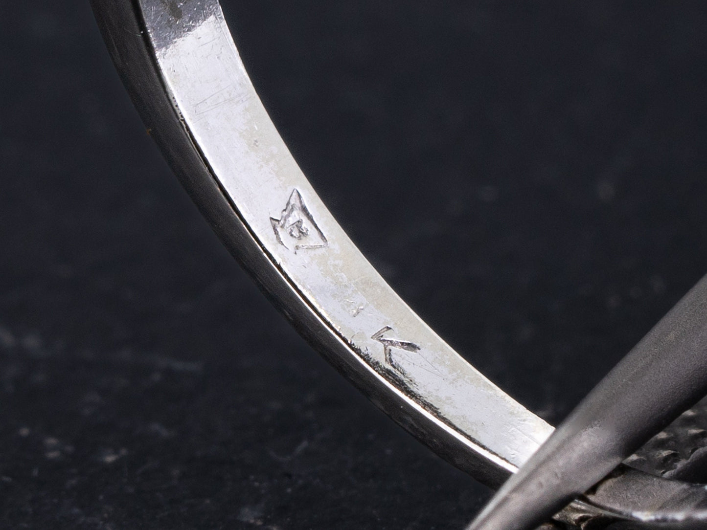 Vintage Art Deco Diamond Engagement Ring Navette 14k White Gold - Redpoint Jewelry