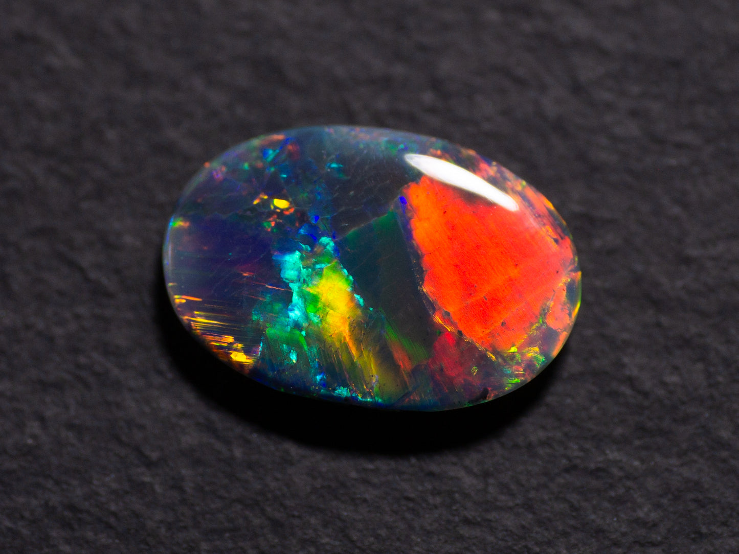 1.40 Carat Black Opal Oval Cabochon Lightning Ridge Australia - Redpoint Jewelry 