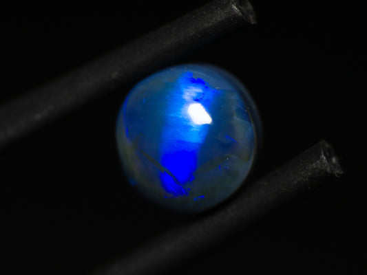 1.58 Carat Black Opal Cats Eye Pattern Round Cabochon Lightning Ridge Australia - Redpoint Jewelry 