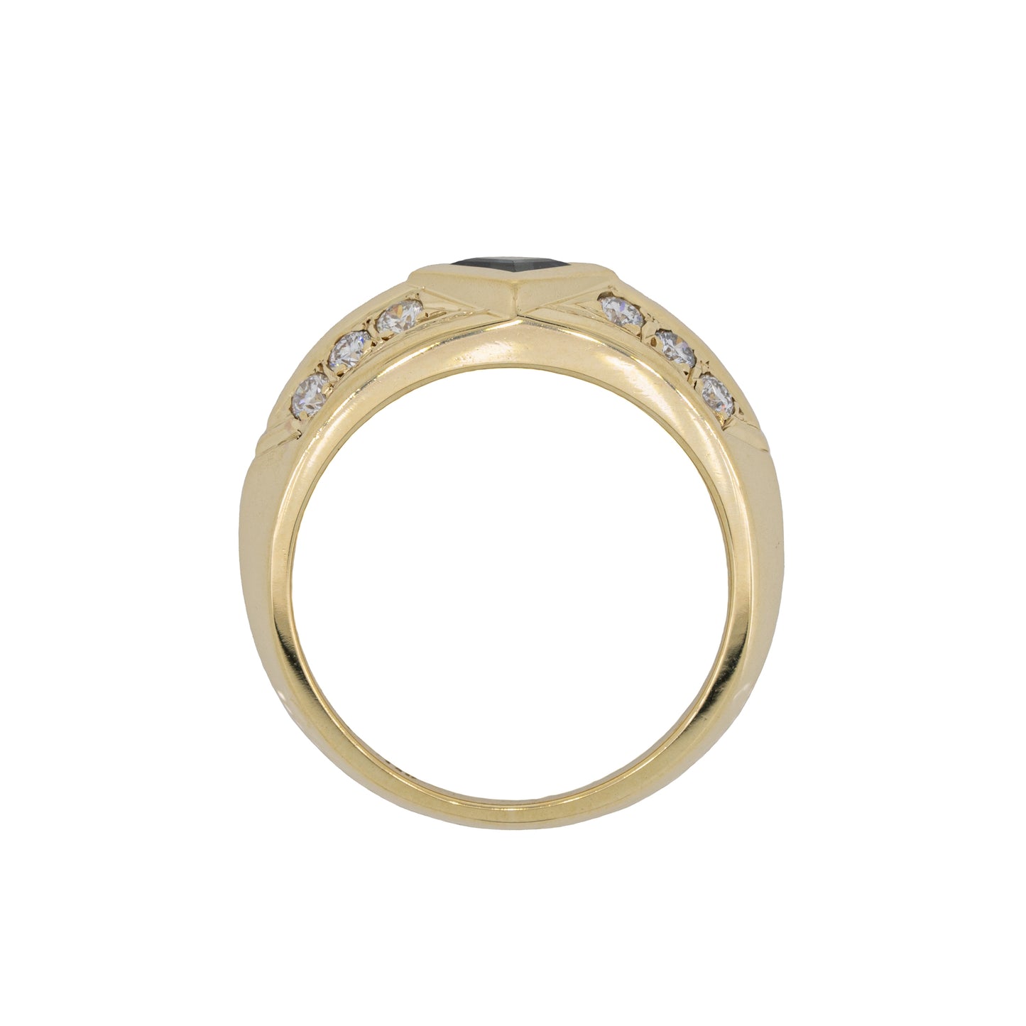 Vintage Natural Blue Sapphire and Diamond Ring in 14k Gold