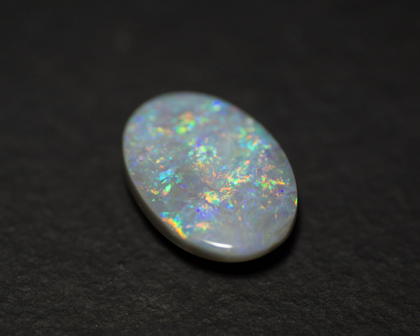 3.51 Carat Dark Opal Oval Cabochon Lightning Ridge Australia - Redpoint Jewelry 