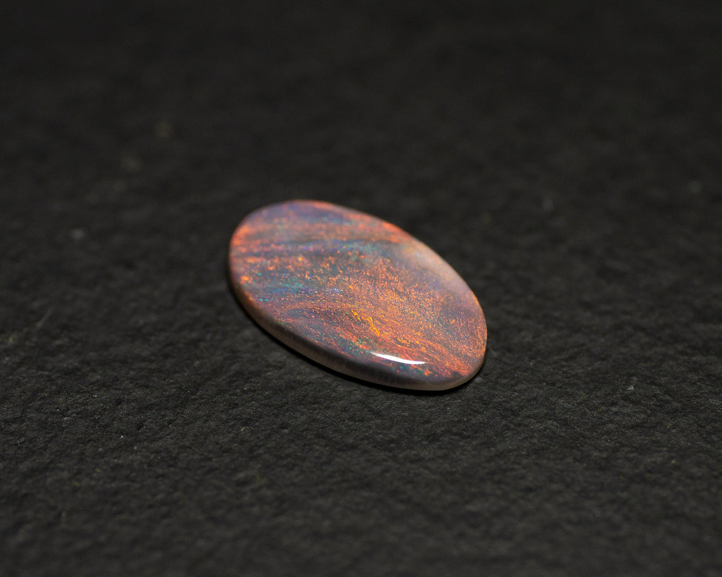 1.35 Carat Dark Opal Oval Cabochon Lightning Ridge Australia - Redpoint Jewelry 