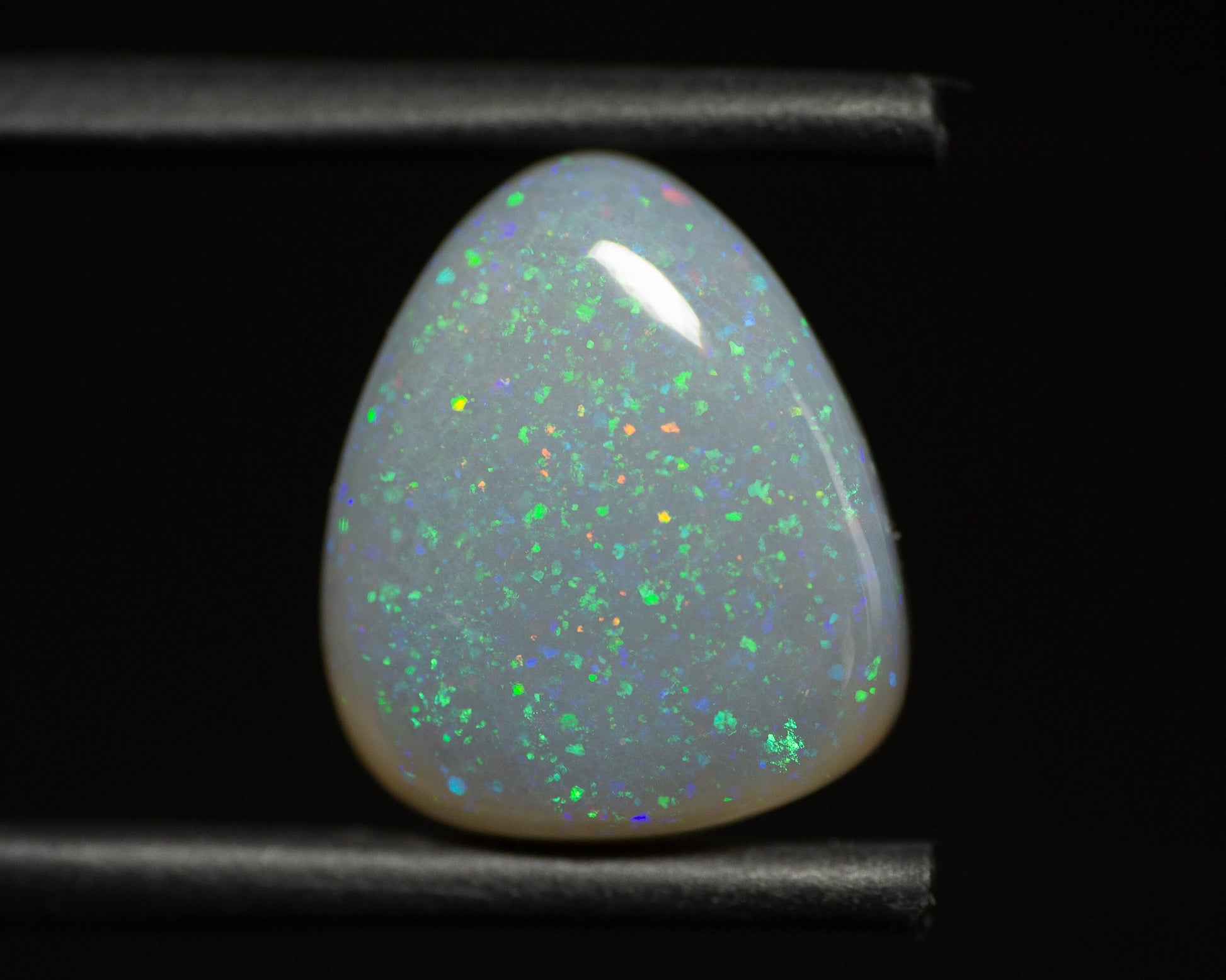 4.73 Carat Dark Crystal Opal Triangle Cabochon Lightning Ridge Australia - Redpoint Jewelry 