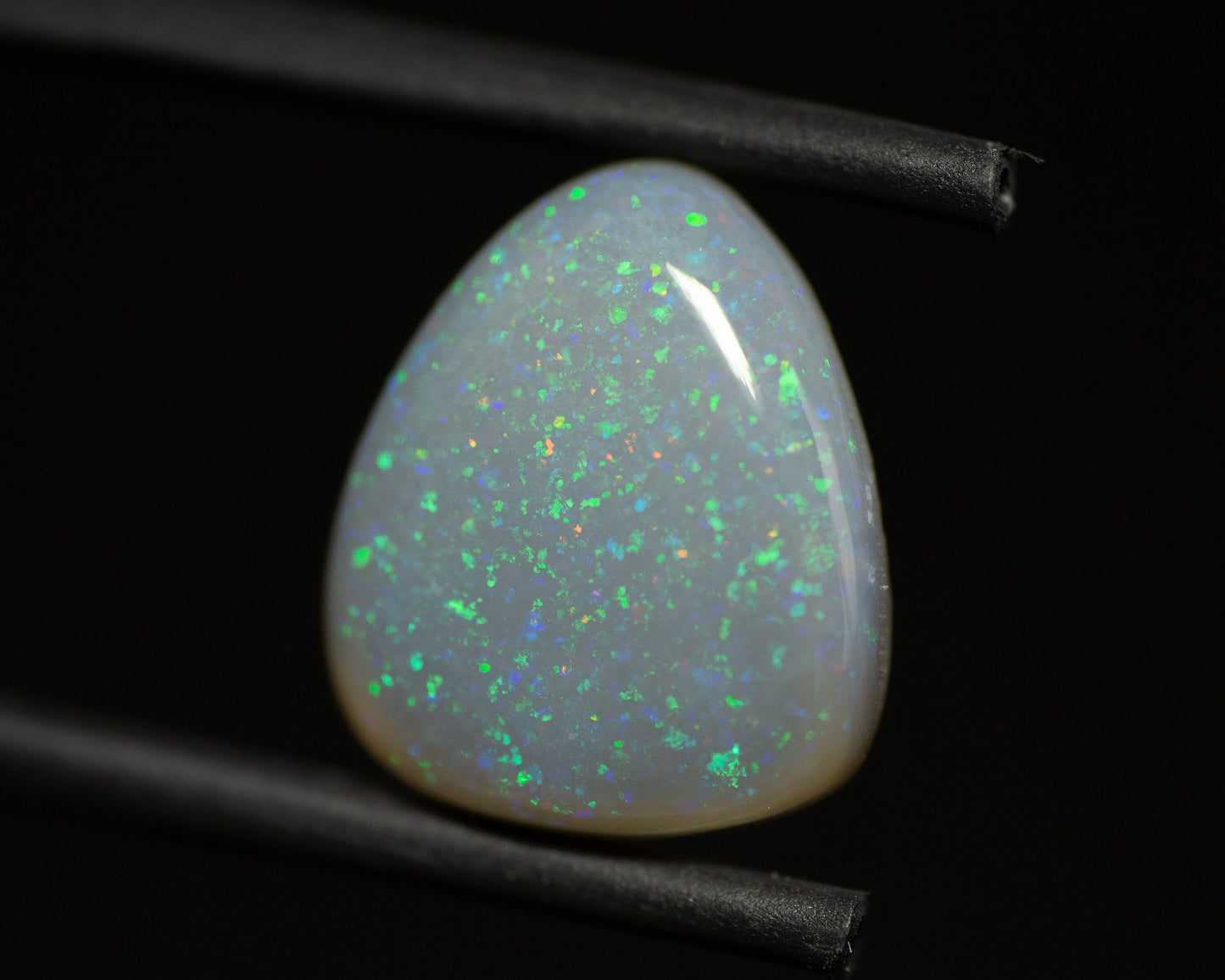 4.73 Carat Dark Crystal Opal Triangle Cabochon Lightning Ridge Australia - Redpoint Jewelry 