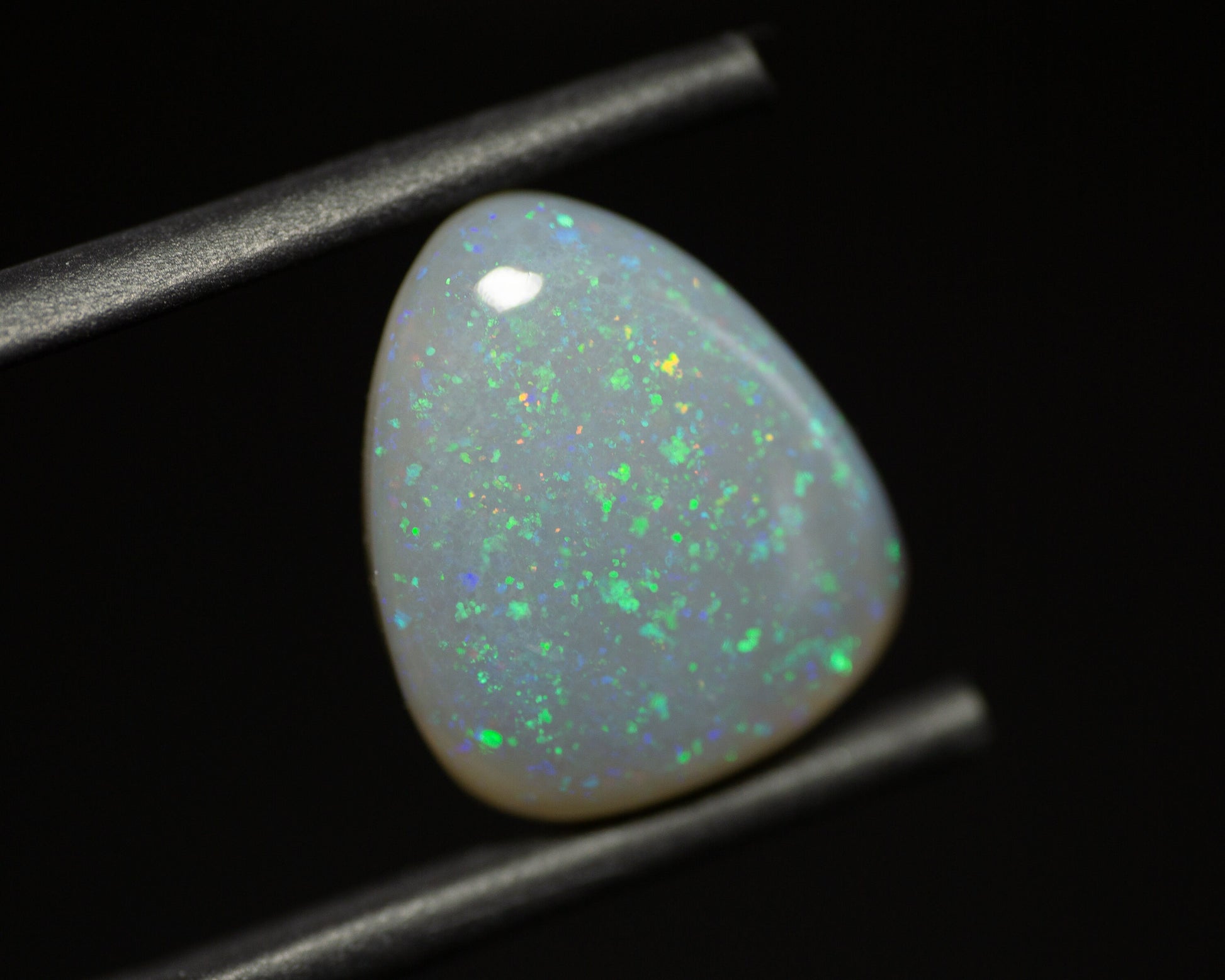 4.73 Carat Dark Crystal Opal Triangle Cabochon Lightning Ridge Australia - Redpoint Jewelry 