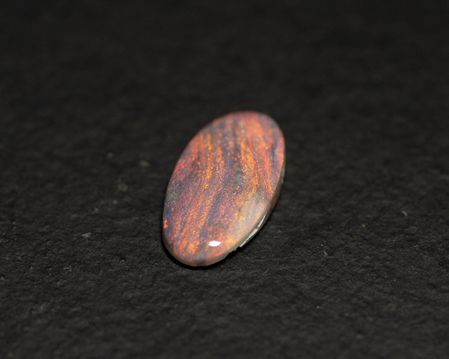 1.35 Carat Dark Opal Oval Cabochon Lightning Ridge Australia - Redpoint Jewelry 