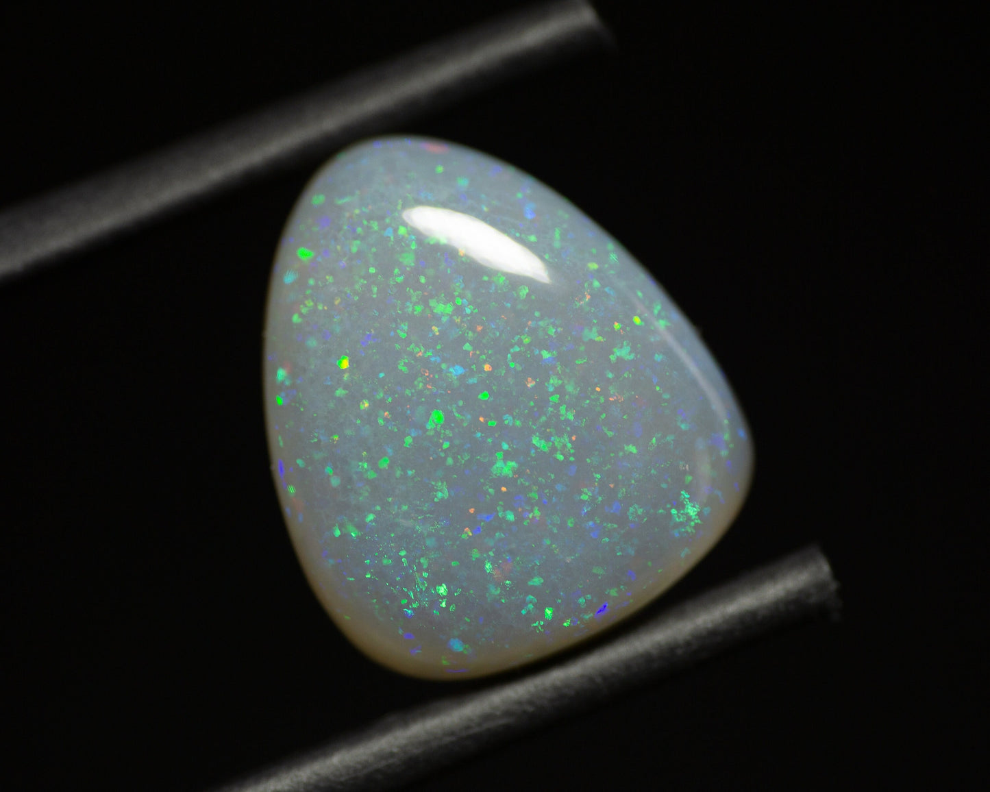 4.73 Carat Dark Crystal Opal Triangle Cabochon Lightning Ridge Australia - Redpoint Jewelry 