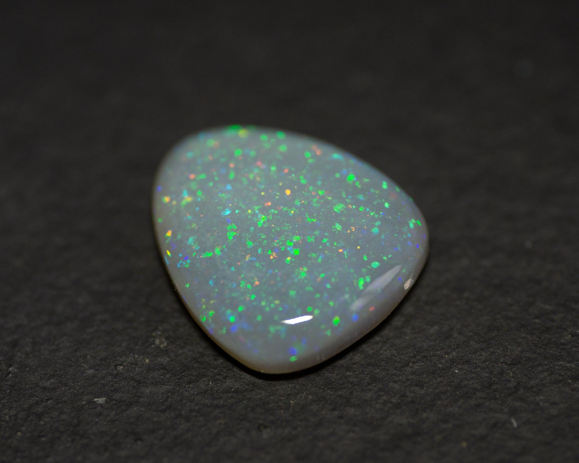 4.73 Carat Dark Crystal Opal Triangle Cabochon Lightning Ridge Australia - Redpoint Jewelry 