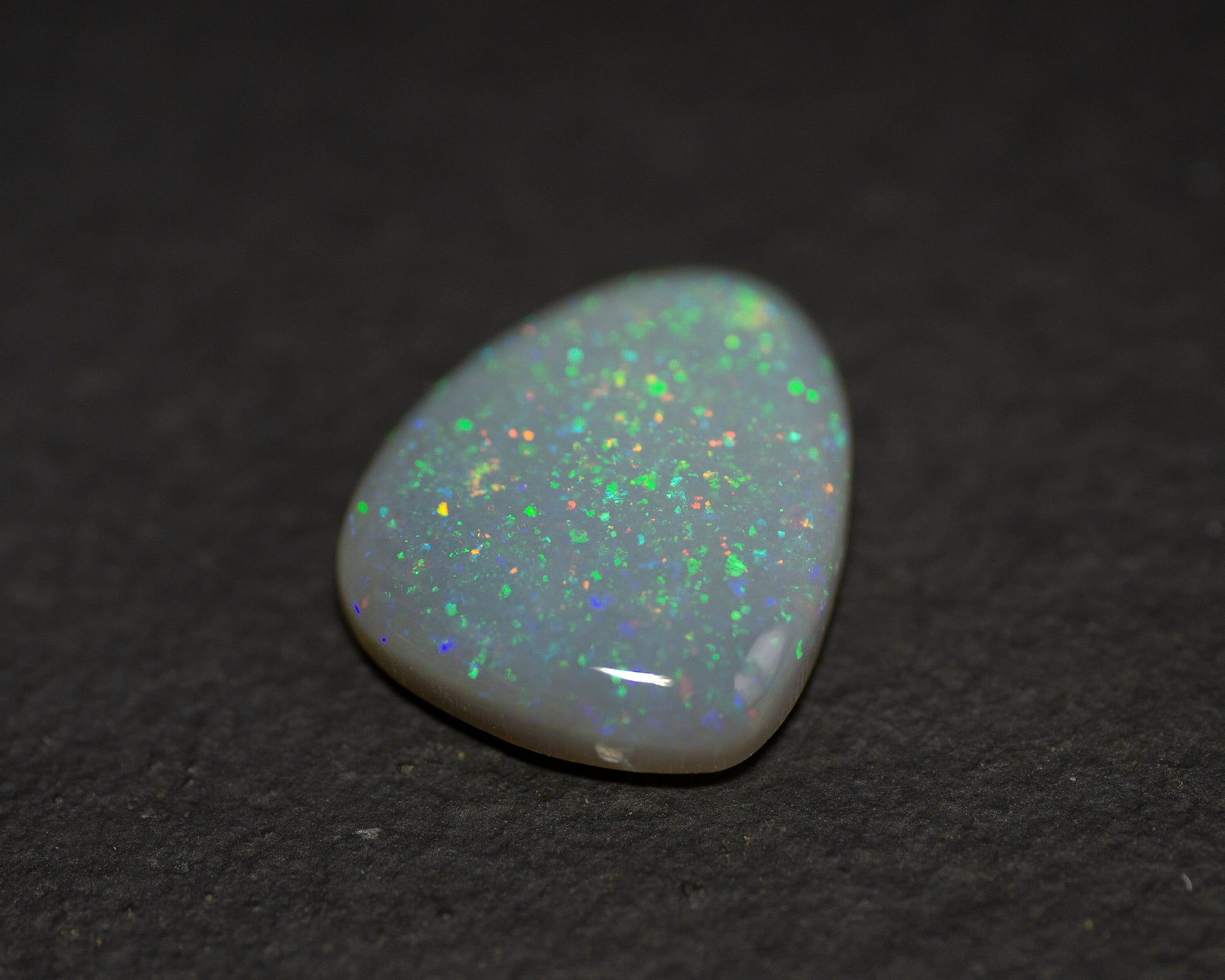 4.73 Carat Dark Crystal Opal Triangle Cabochon Lightning Ridge Australia - Redpoint Jewelry 