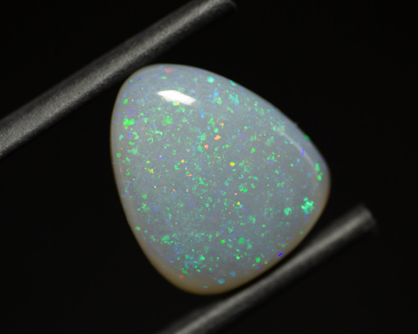 4.73 Carat Dark Crystal Opal Triangle Cabochon Lightning Ridge Australia - Redpoint Jewelry 