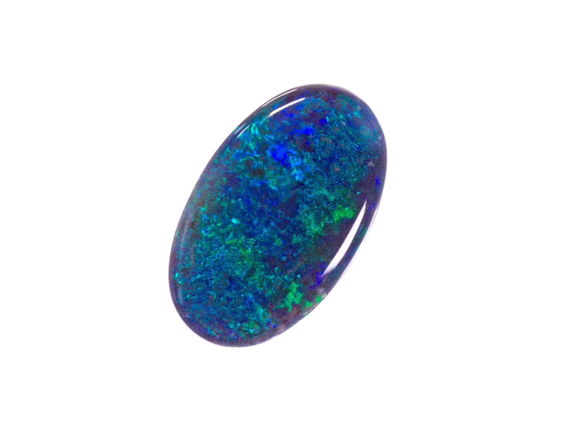 1.53 Carat Australian Black Opal Oval Cabochon Lightning Ridge - Redpoint Jewelry 