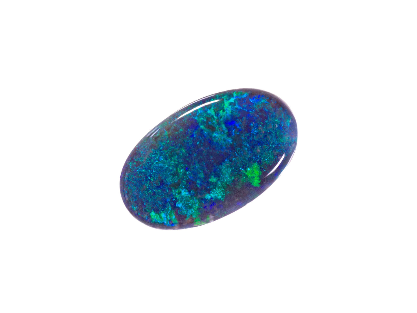 1.53 Carat Australian Black Opal Oval Cabochon Lightning Ridge - Redpoint Jewelry 