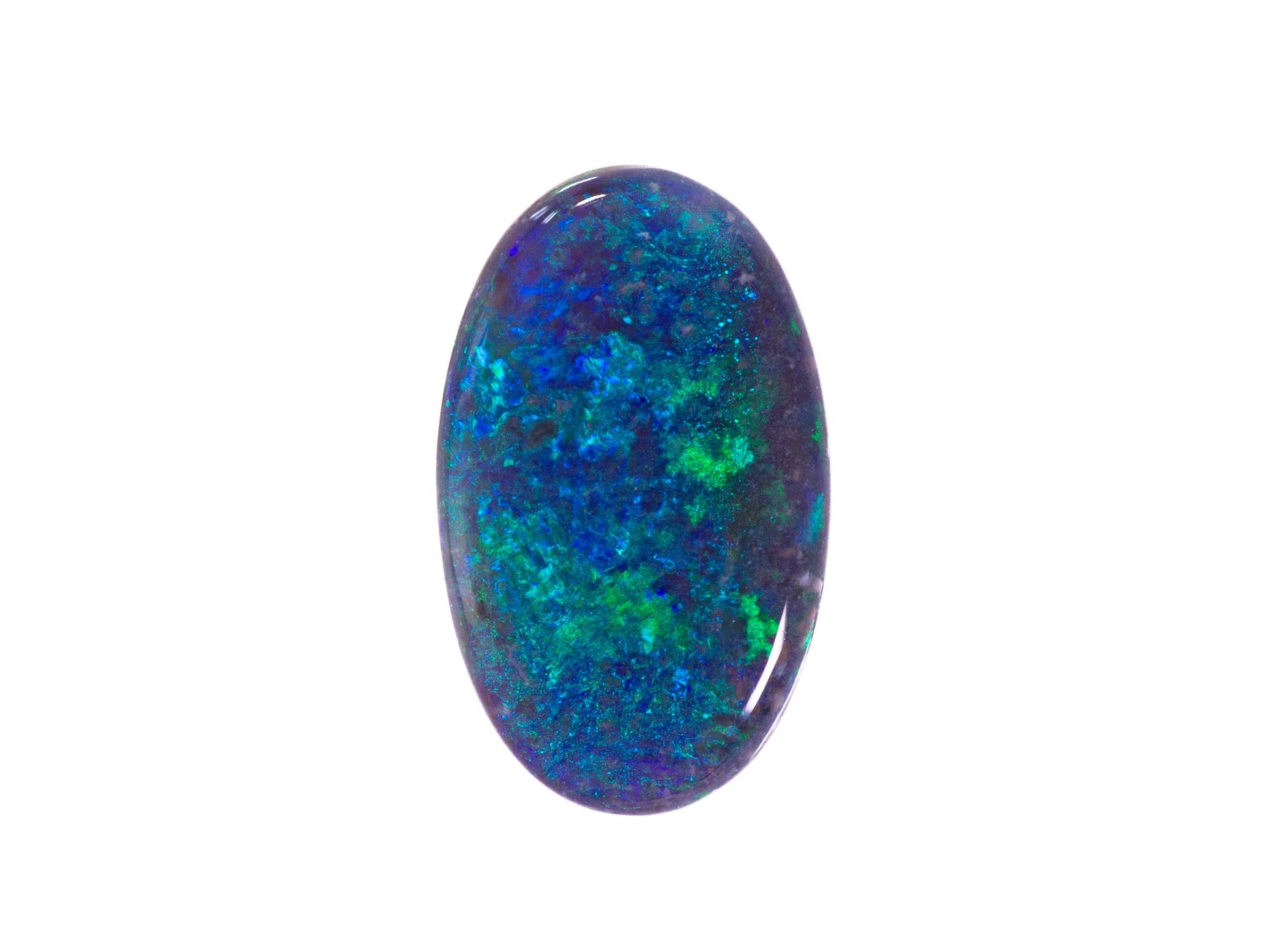 1.53 Carat Australian Black Opal Oval Cabochon Lightning Ridge - Redpoint Jewelry 