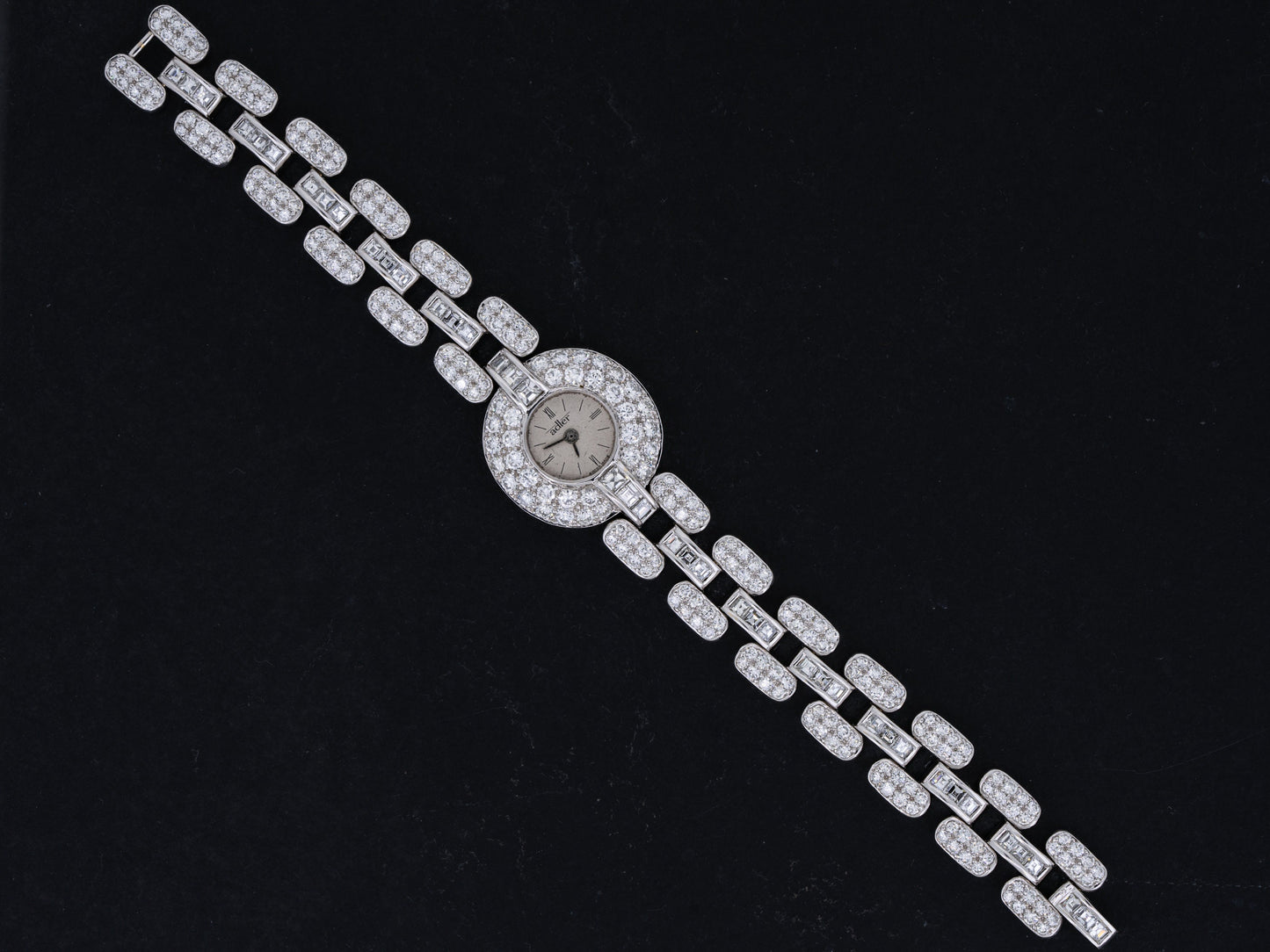 Vintage 7ctw Diamond Watch by Adler 18k White Gold