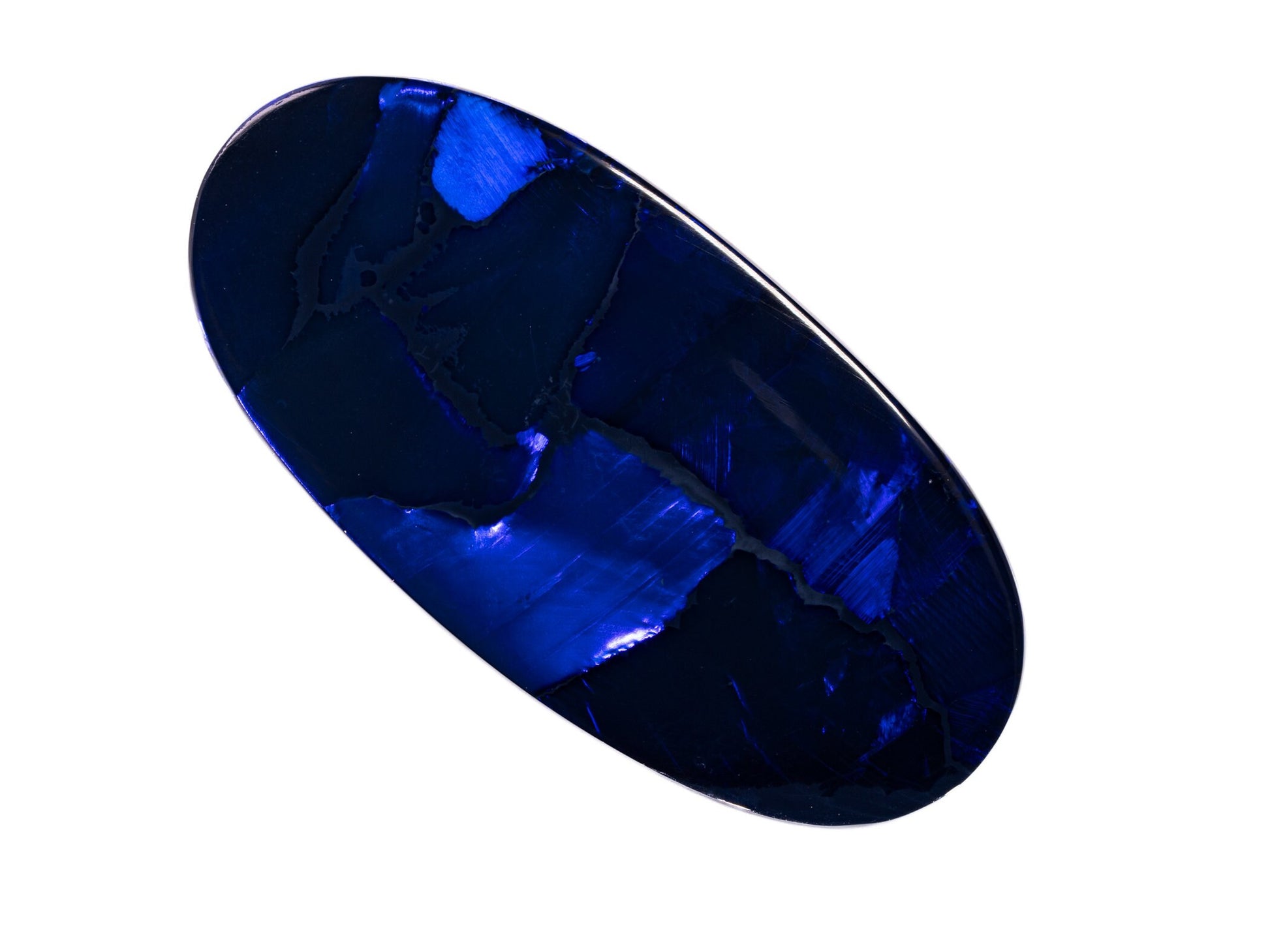 9.47 Carat Black Opal Oval Cabochon Lightning Ridge Australia Blue Flagstone Pattern - Redpoint Jewelry 