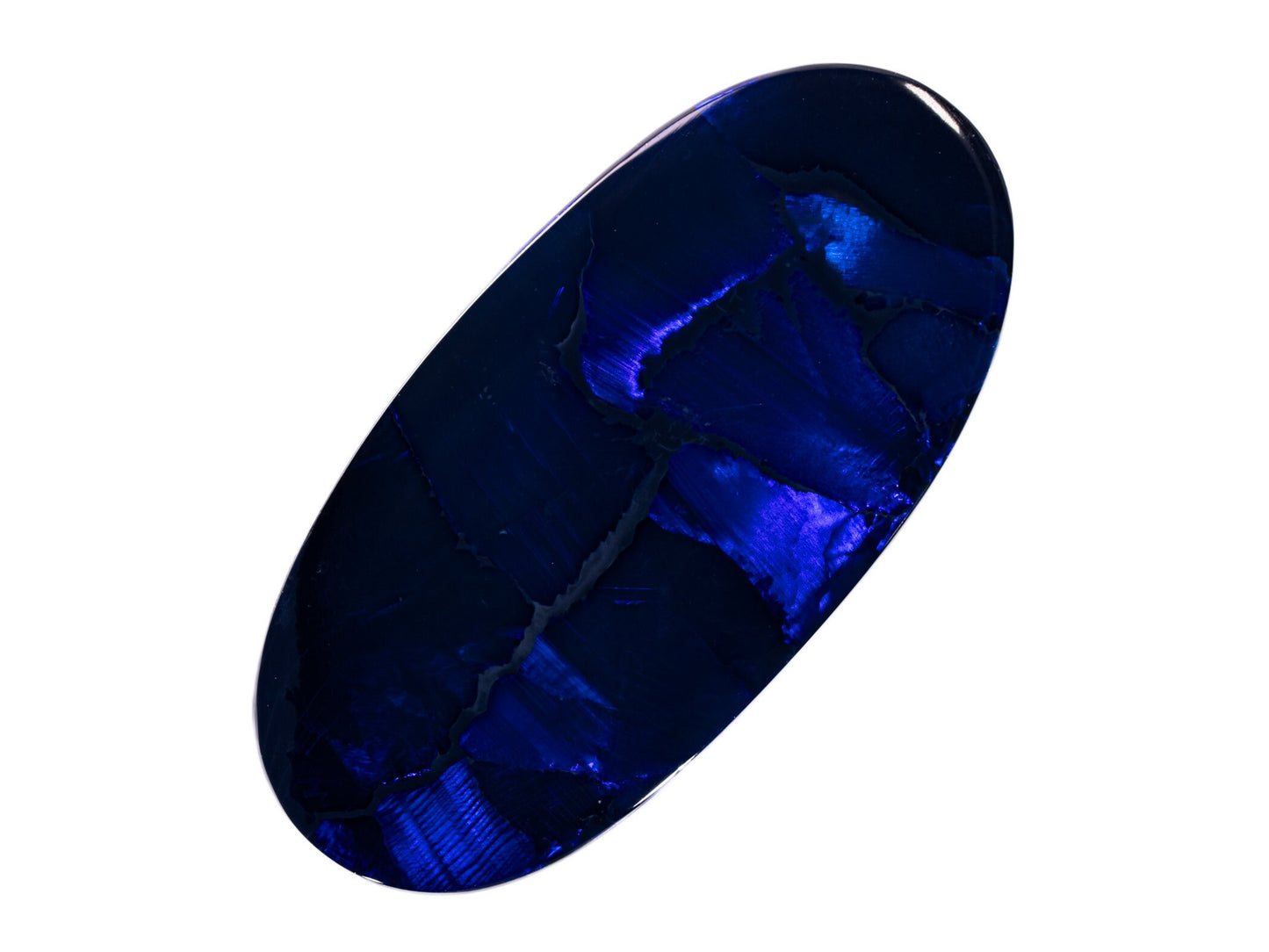 9.47 Carat Black Opal Oval Cabochon Lightning Ridge Australia Blue Flagstone Pattern - Redpoint Jewelry 