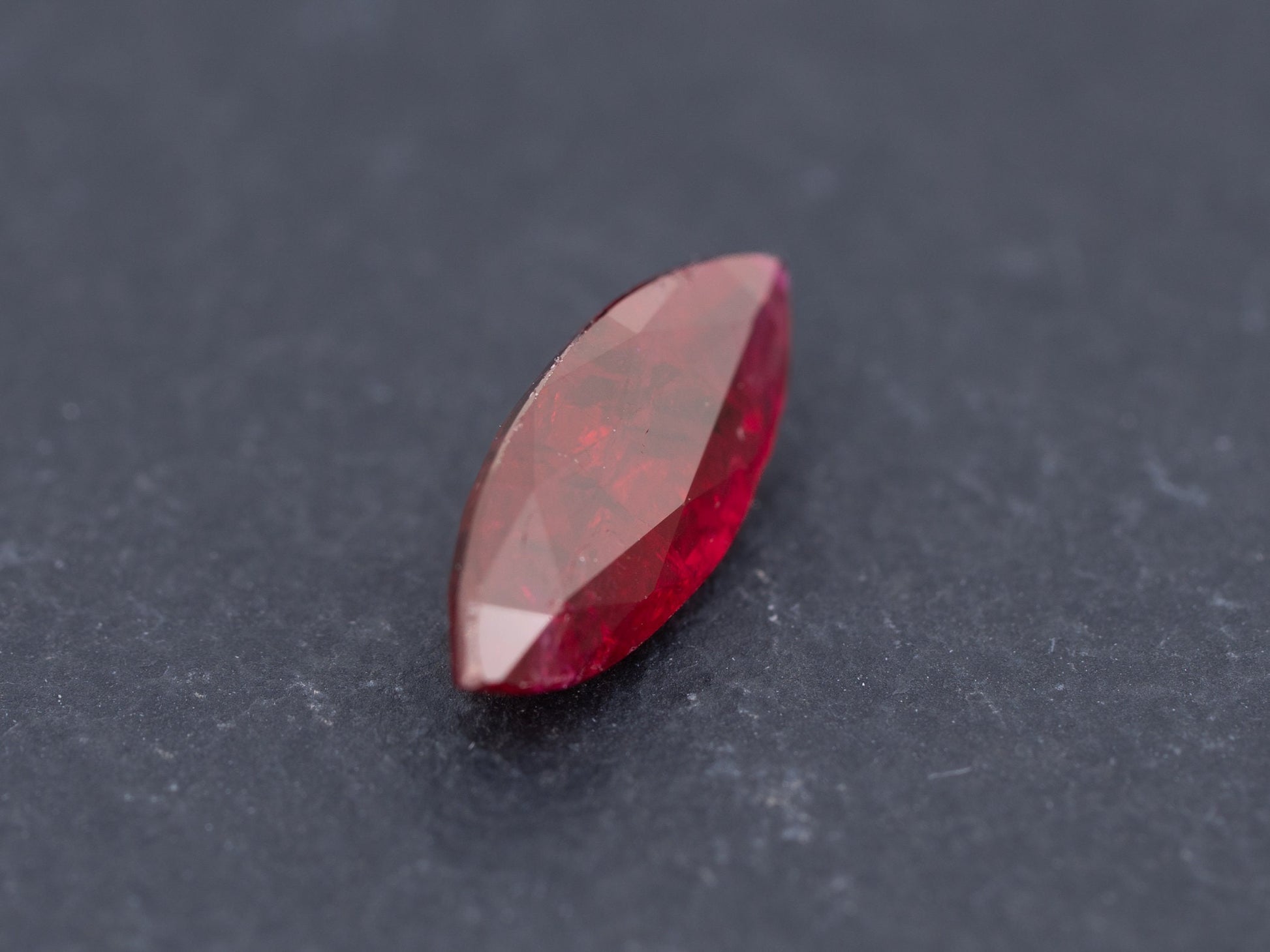 1.01ct GIA Certified Unheated Red Ruby Marquise Shape - Redpoint Jewelry 