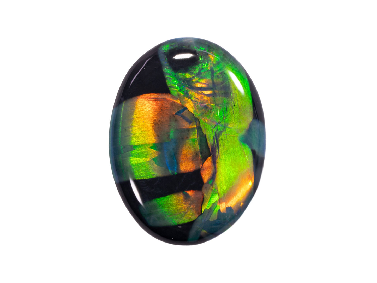 1.71 Carat Black Opal Gemstone Double Sided Oval Cabochon Lightning Ridge Australia - Redpoint Jewelry 