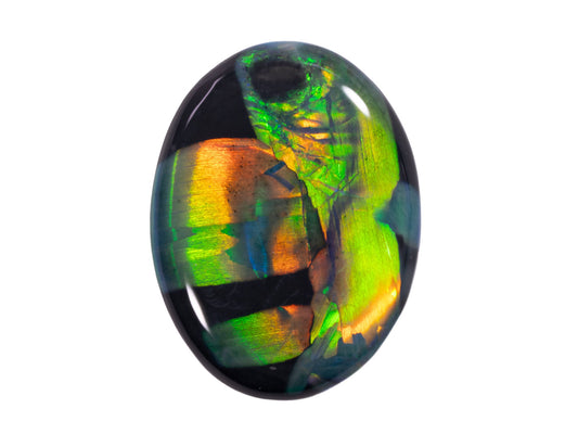 1.71 Carat Black Opal Gemstone Double Sided Oval Cabochon Lightning Ridge Australia - Redpoint Jewelry 