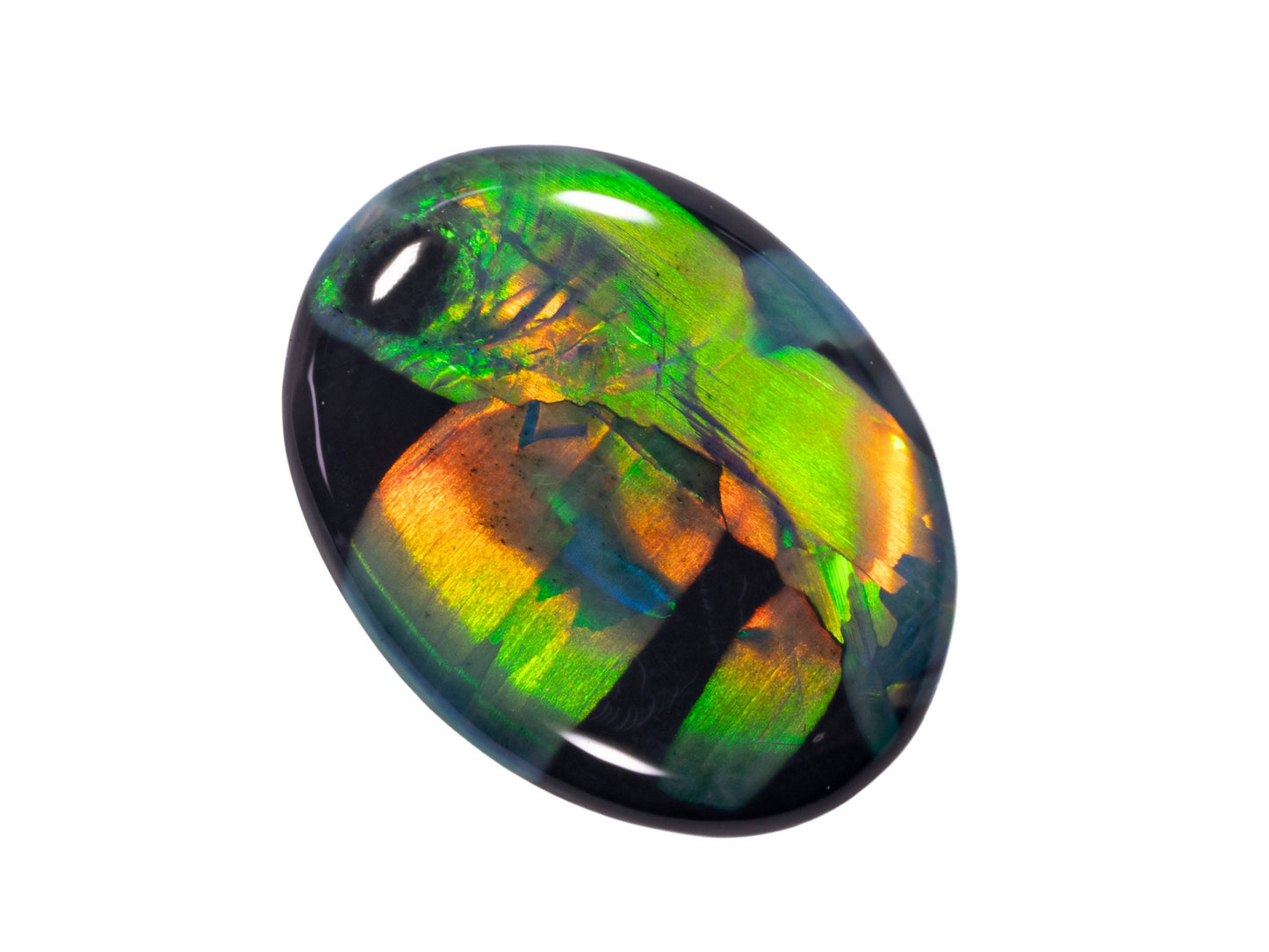 1.71 Carat Black Opal Gemstone Double Sided Oval Cabochon Lightning Ridge Australia - Redpoint Jewelry 