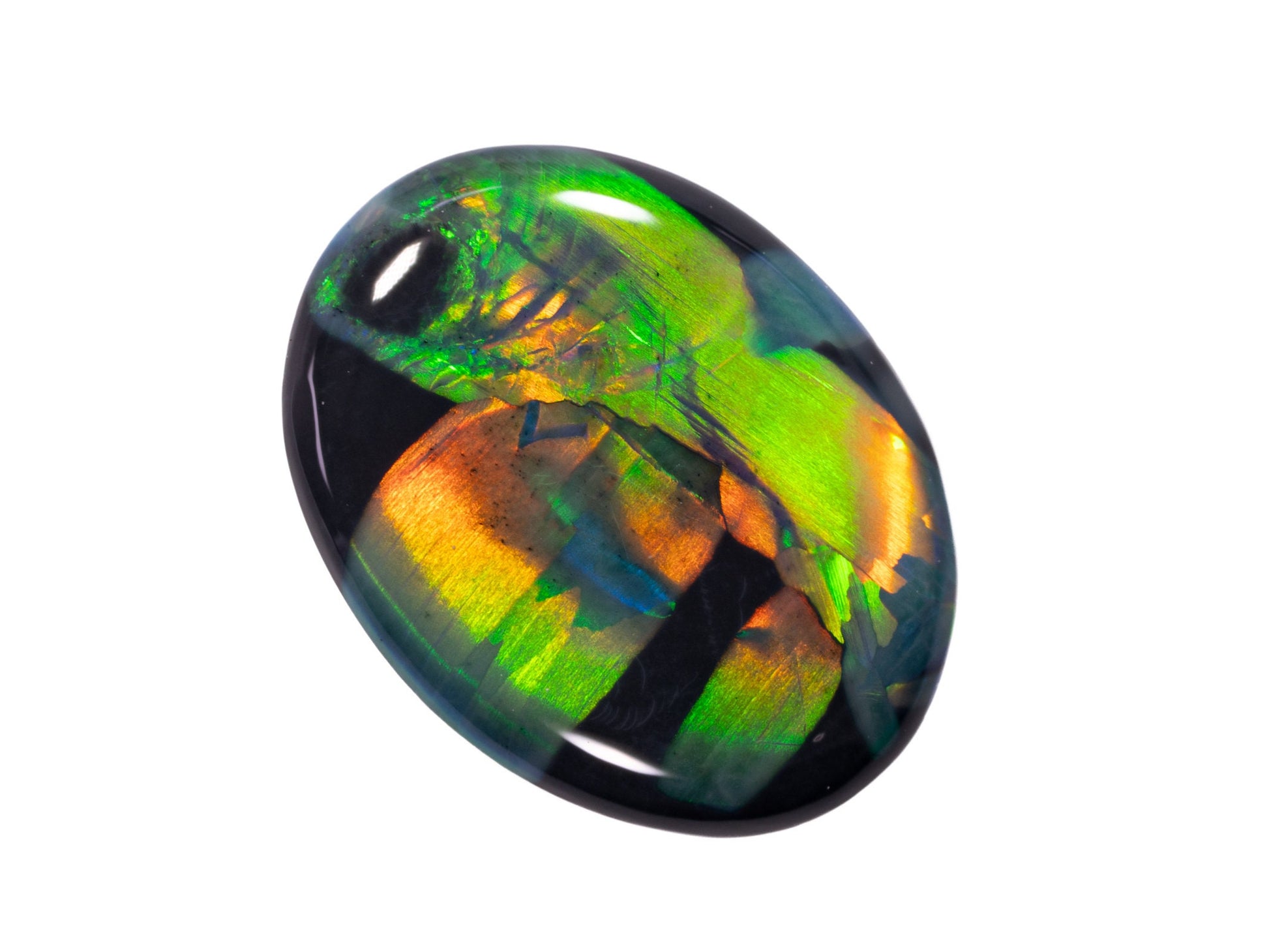 1.71 Carat Black Opal Gemstone Double Sided Oval Cabochon Lightning Ridge Australia - Redpoint Jewelry 