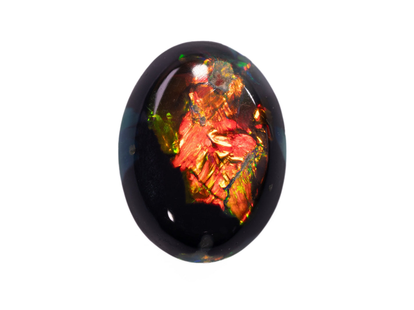 1.71 Carat Black Opal Gemstone Double Sided Oval Cabochon Lightning Ridge Australia - Redpoint Jewelry 