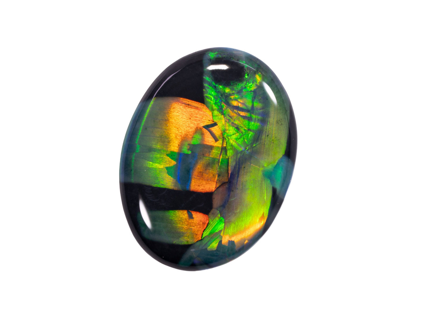 1.71 Carat Black Opal Gemstone Double Sided Oval Cabochon Lightning Ridge Australia - Redpoint Jewelry 