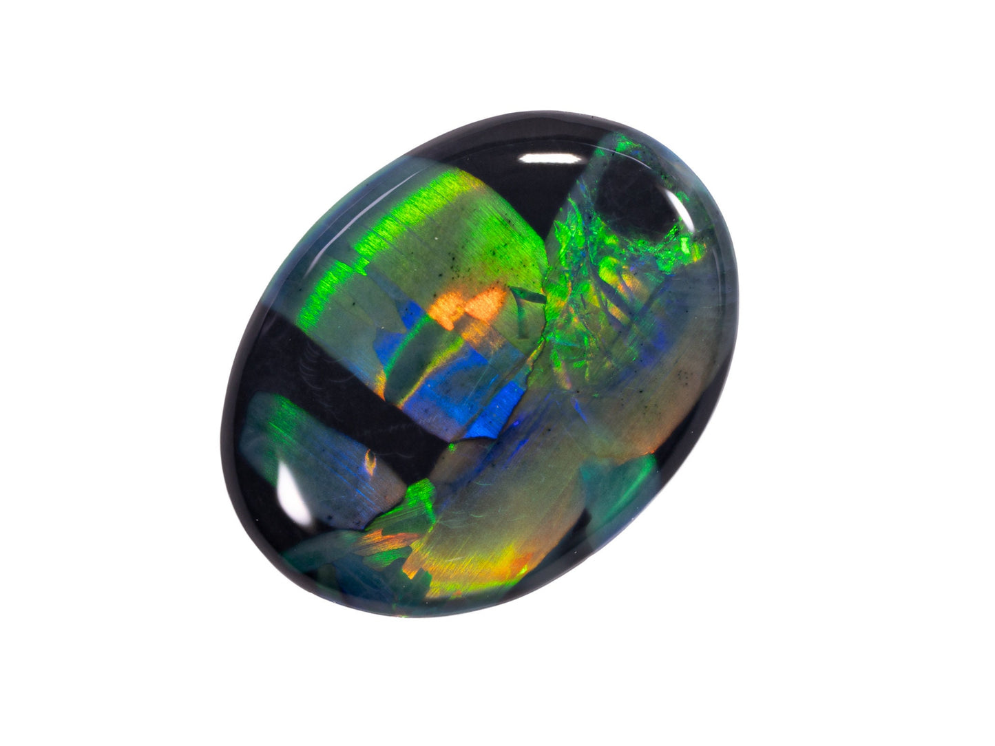 1.71 Carat Black Opal Gemstone Double Sided Oval Cabochon Lightning Ridge Australia - Redpoint Jewelry 