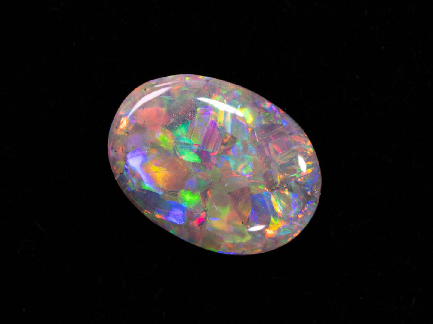 1.37 Carat Dark Crystal Opal Oval Cabochon Lightning Ridge Australia Semi Black - Redpoint Jewelry 