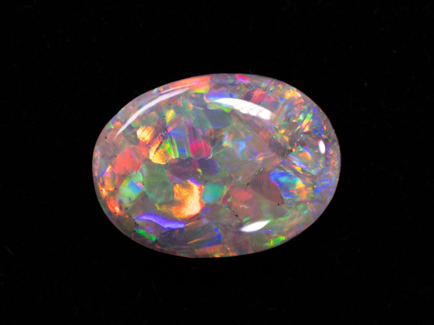 1.37 Carat Dark Crystal Opal Oval Cabochon Lightning Ridge Australia Semi Black - Redpoint Jewelry 