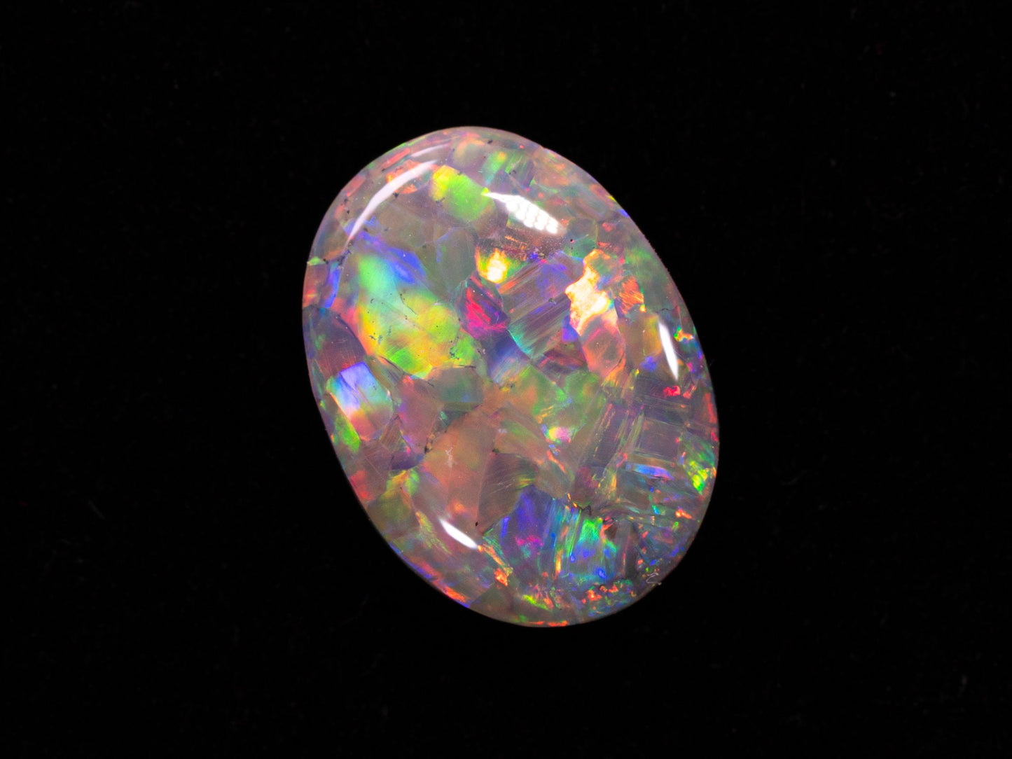 1.37 Carat Dark Crystal Opal Oval Cabochon Lightning Ridge Australia Semi Black - Redpoint Jewelry 