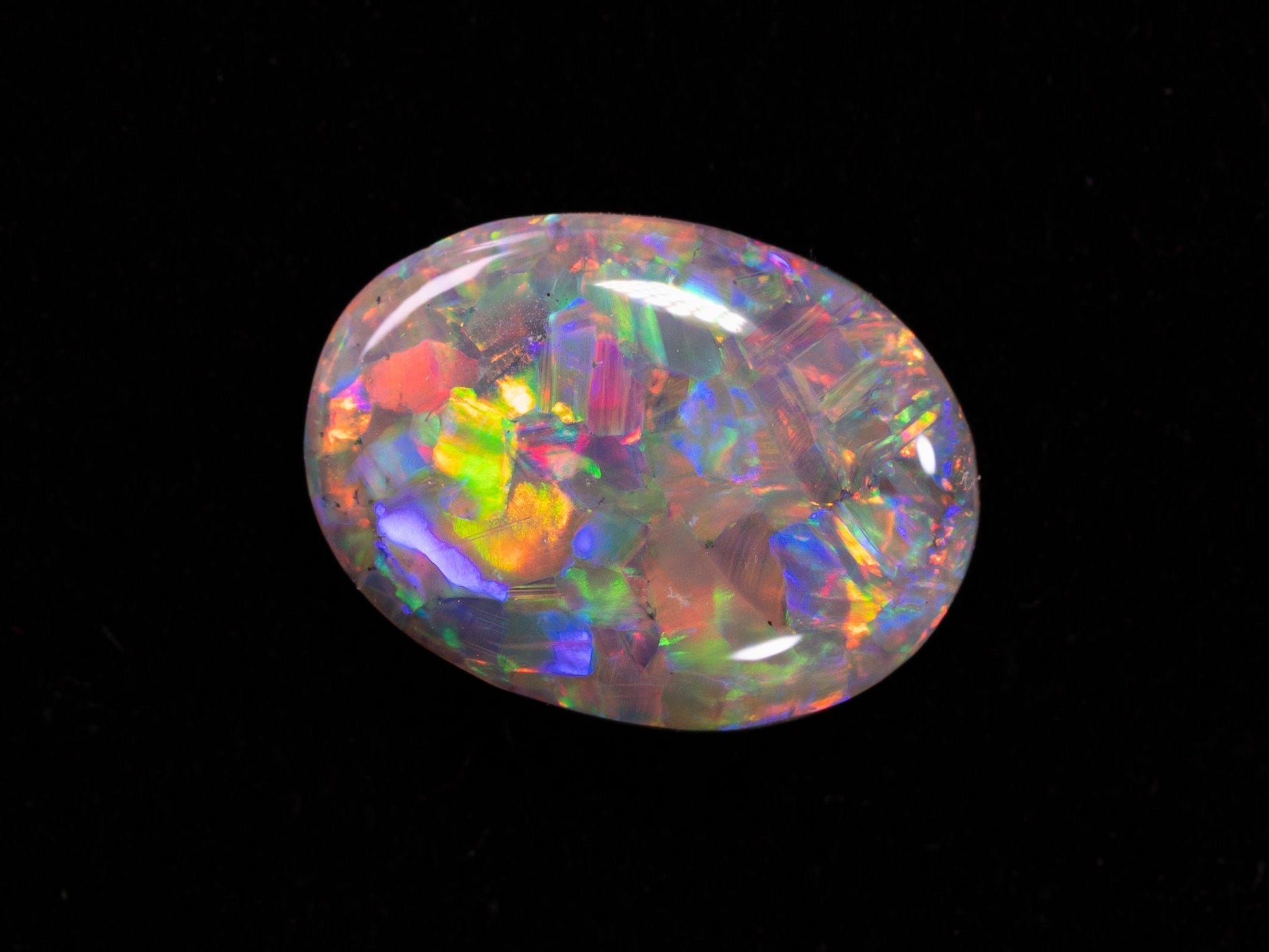 1.37 Carat Dark Crystal Opal Oval Cabochon Lightning Ridge Australia Semi Black - Redpoint Jewelry 