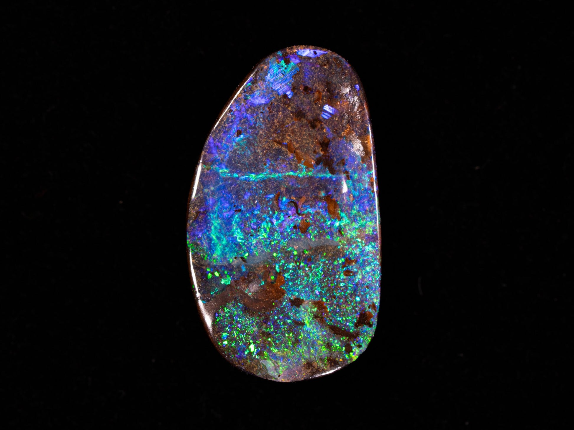 6.89 Carat Australian Boulder Opal Freeform Australia Green Blue - Redpoint Jewelry 