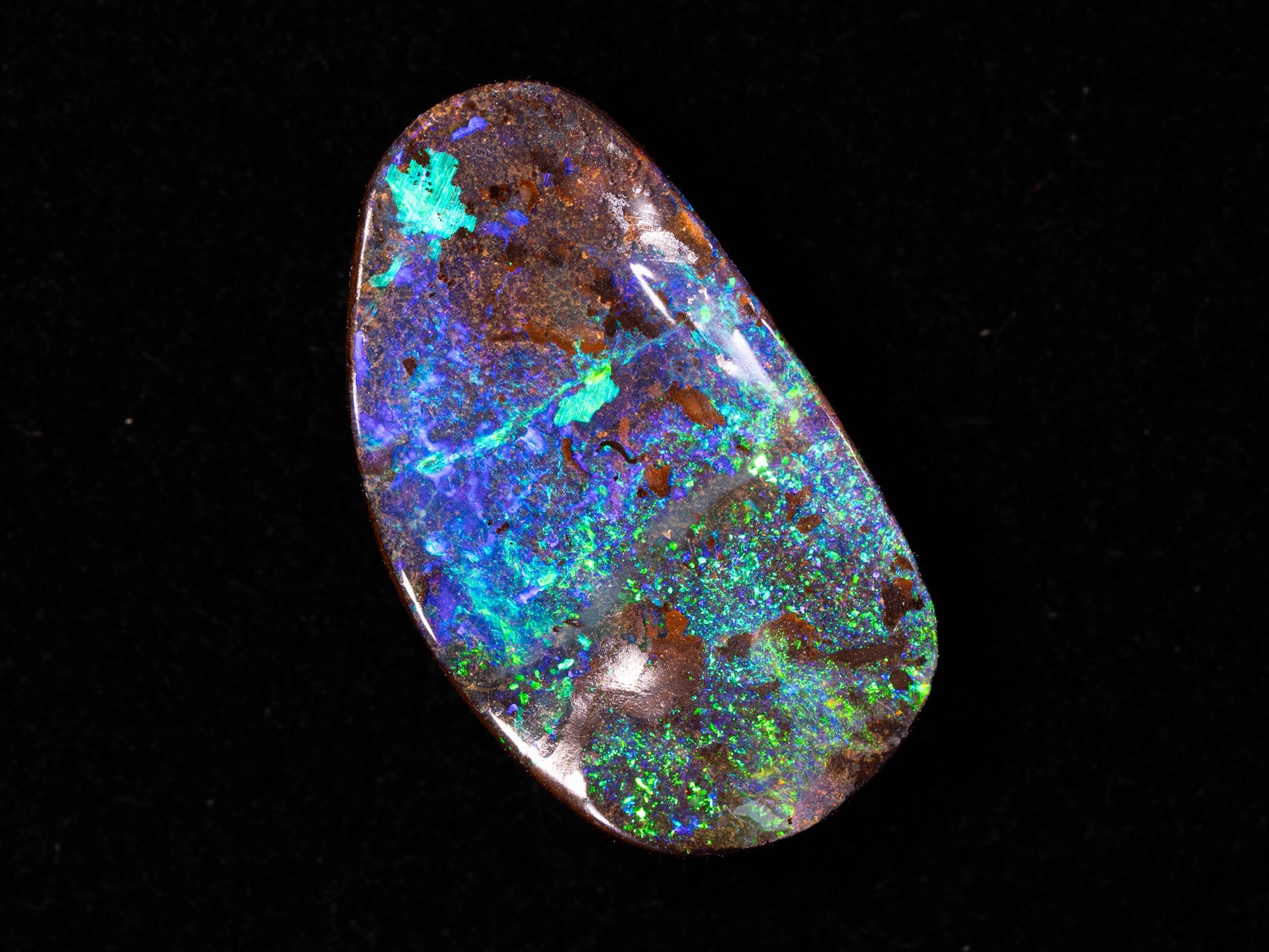 6.89 Carat Australian Boulder Opal Freeform Australia Green Blue - Redpoint Jewelry 