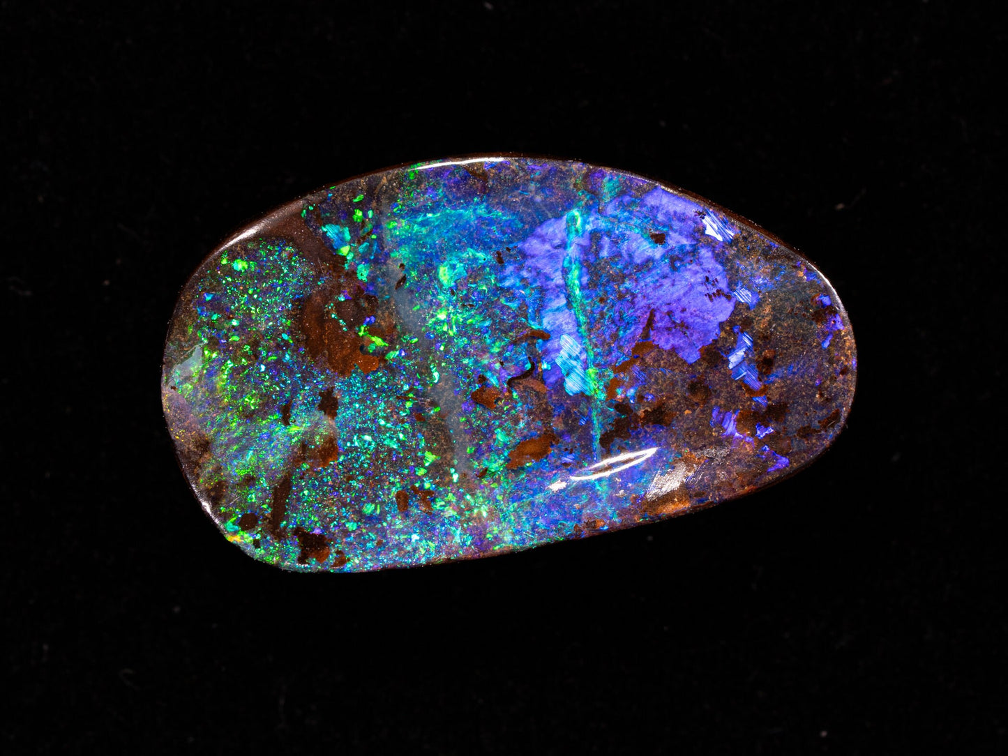 6.89 Carat Australian Boulder Opal Freeform Australia Green Blue - Redpoint Jewelry 