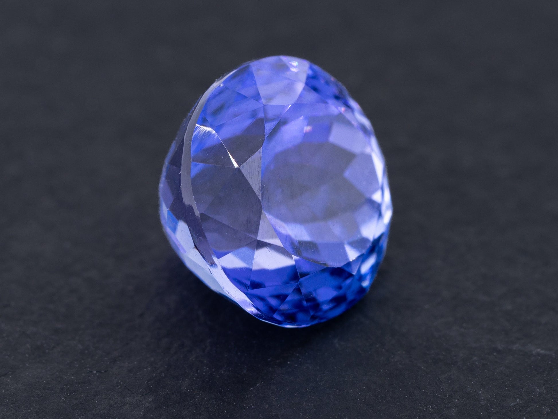 4.05ct Blue Violet Color Natural Tanzanite Round Cut - Redpoint Jewelry 