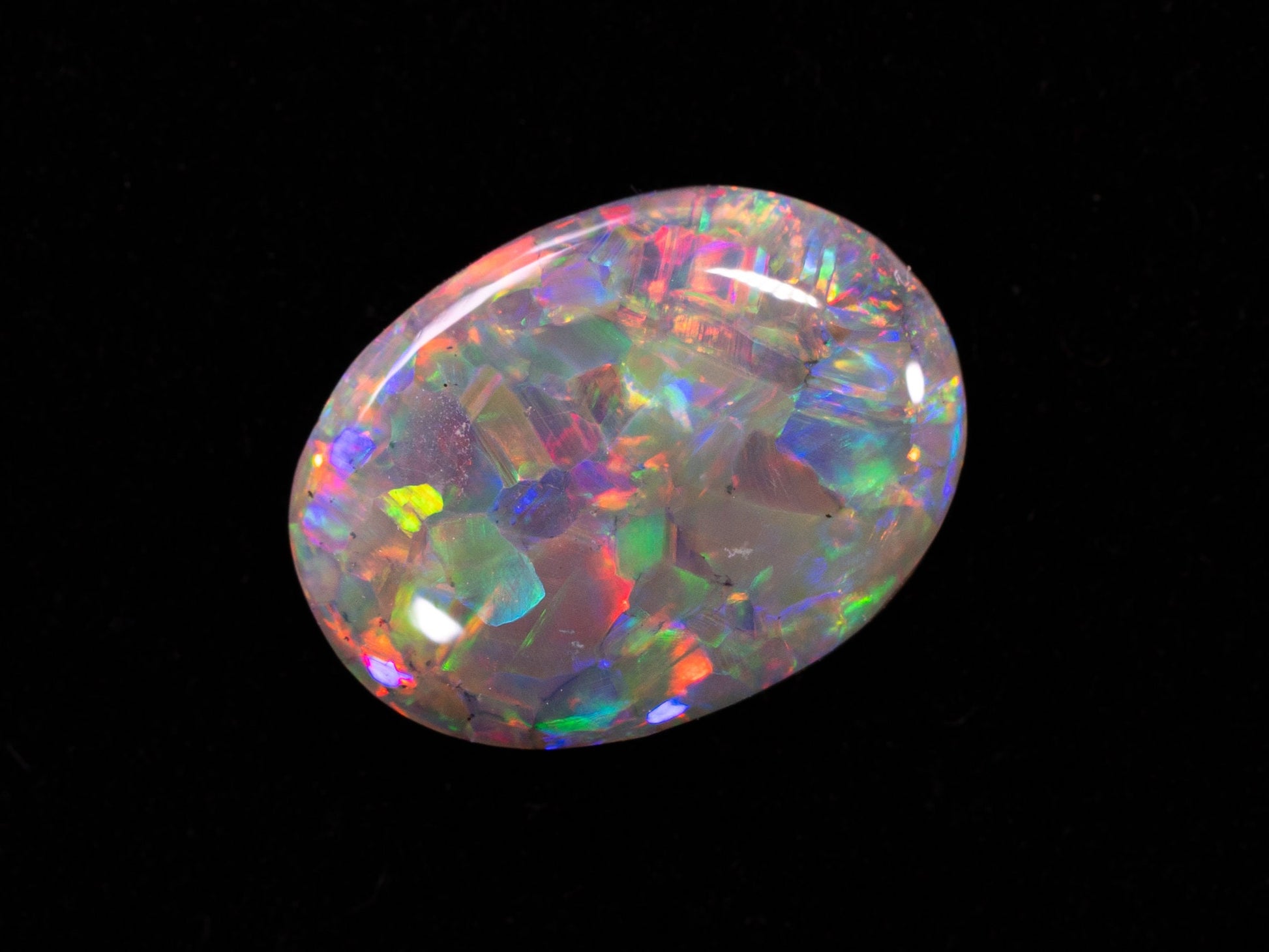 1.37 Carat Dark Crystal Opal Oval Cabochon Lightning Ridge Australia Semi Black - Redpoint Jewelry 