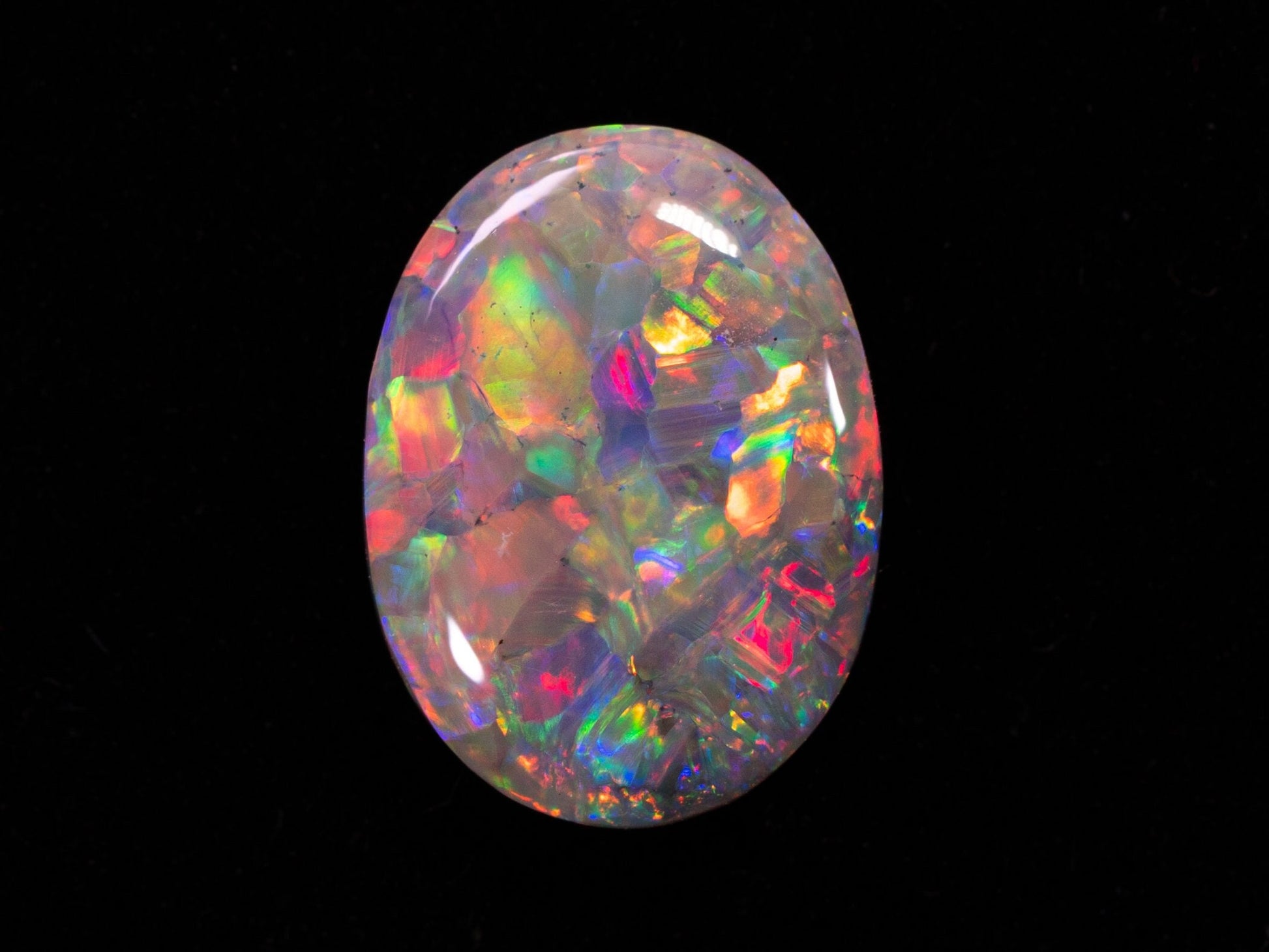 1.37 Carat Dark Crystal Opal Oval Cabochon Lightning Ridge Australia Semi Black - Redpoint Jewelry 