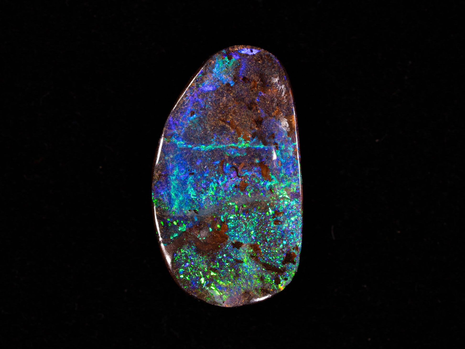 6.89 Carat Australian Boulder Opal Freeform Australia Green Blue - Redpoint Jewelry 