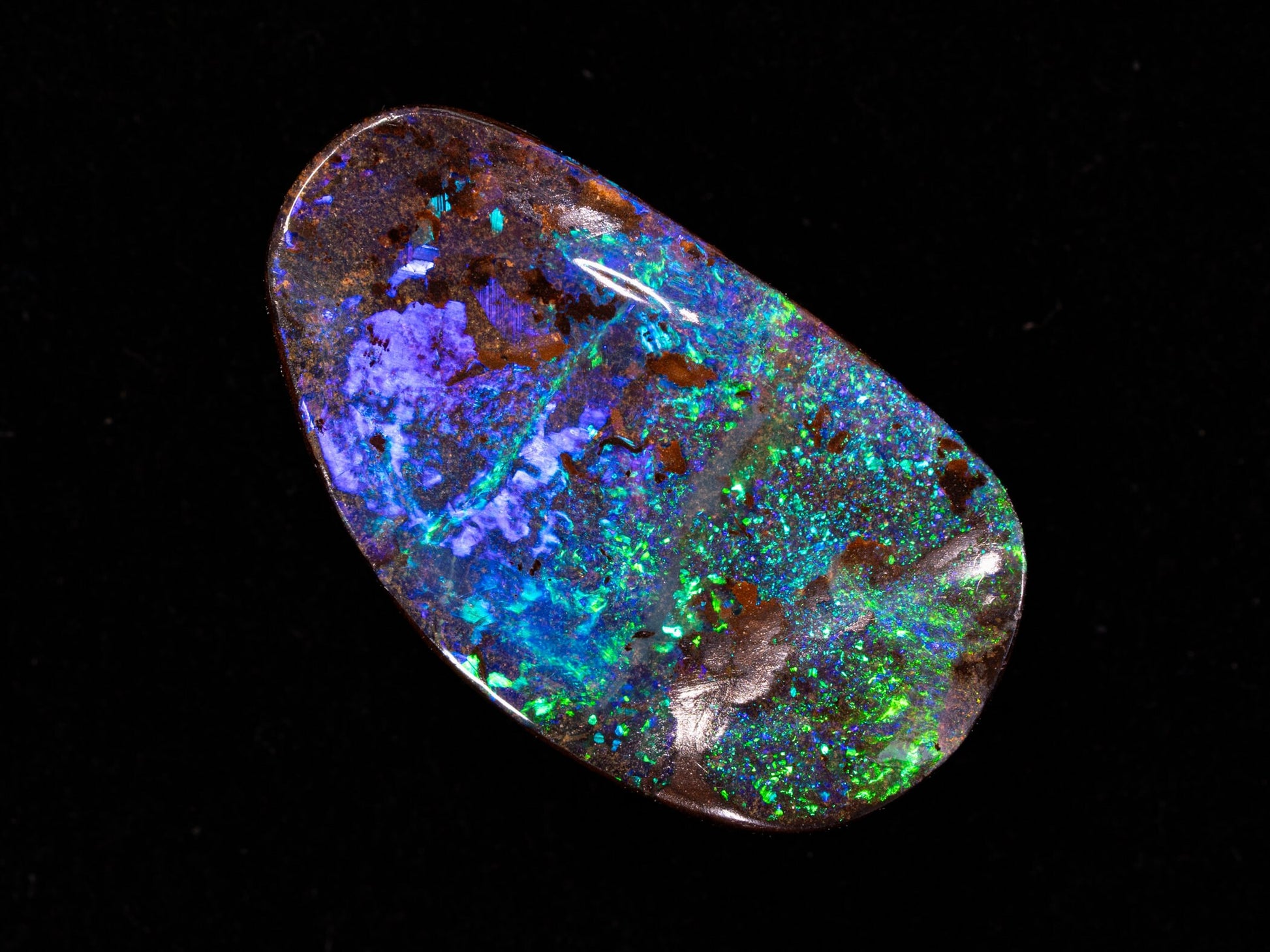 6.89 Carat Australian Boulder Opal Freeform Australia Green Blue - Redpoint Jewelry 