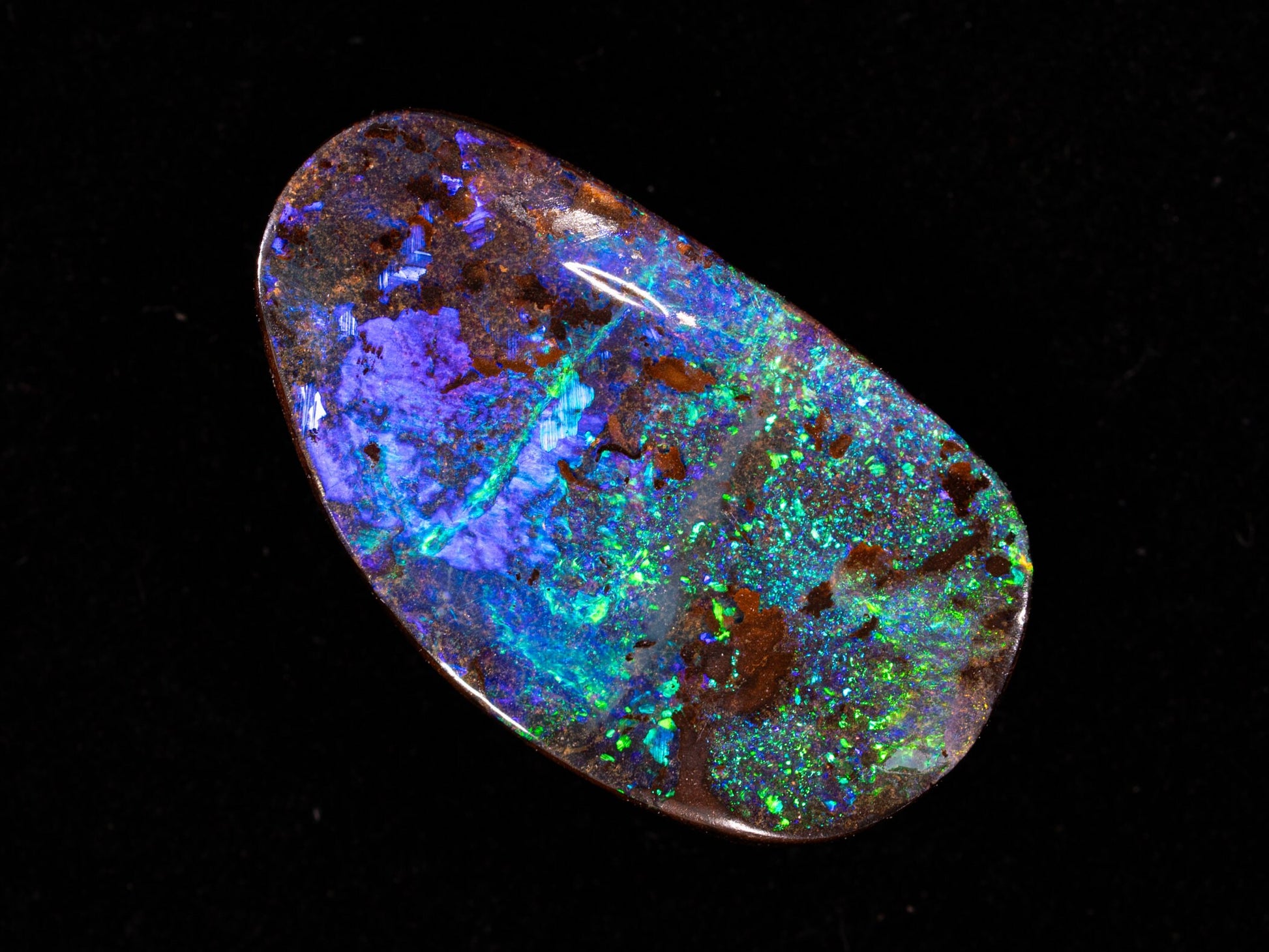 6.89 Carat Australian Boulder Opal Freeform Australia Green Blue - Redpoint Jewelry 