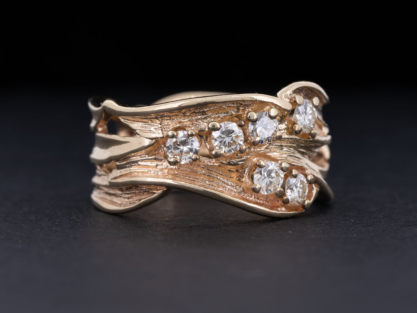 Vintage Five Stone Diamond Ring by L. Udko & Son 14k Gold - Redpoint Jewelry 