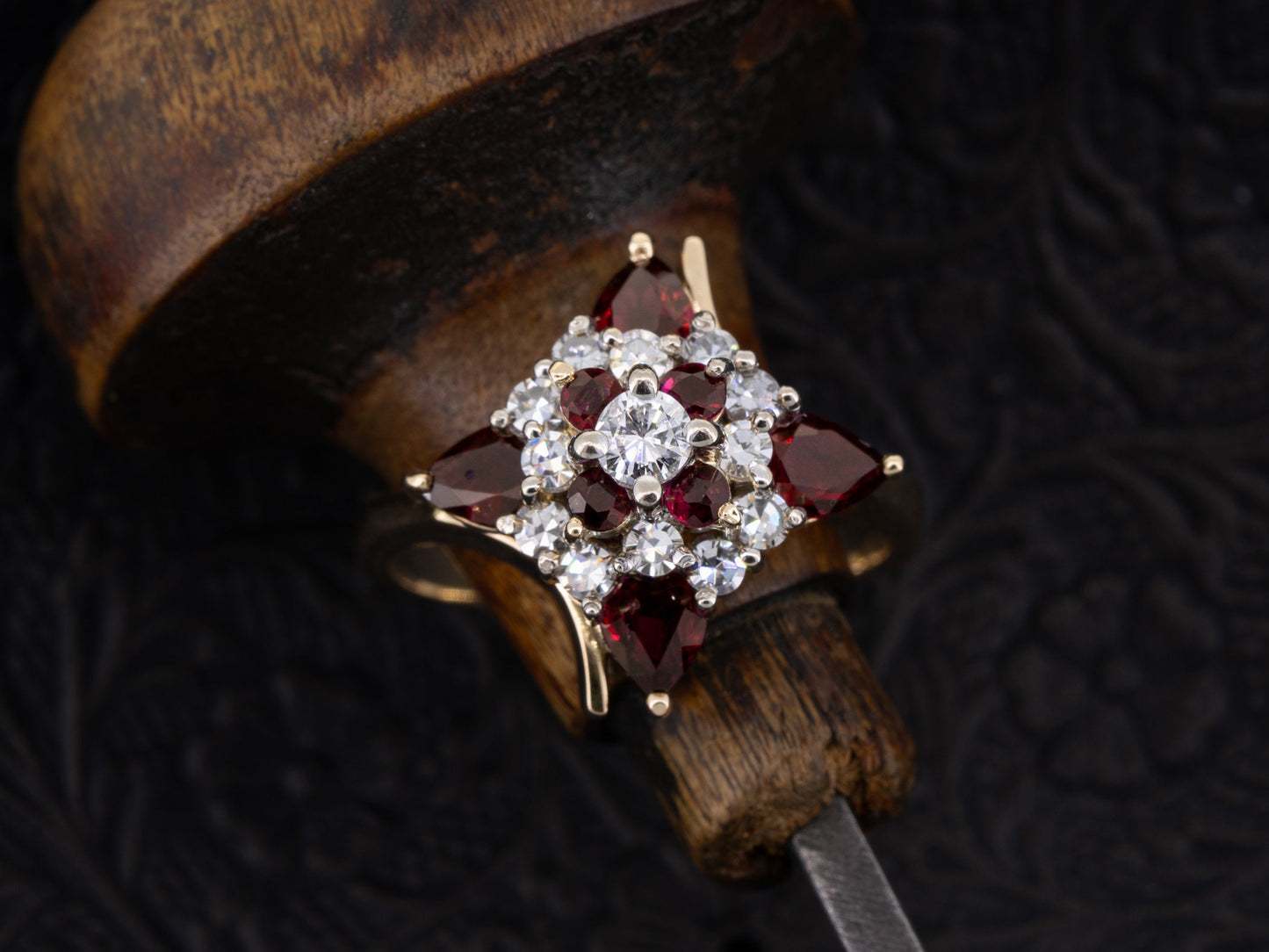 Vintage 1.91ctw Ruby and Diamond Ring in 14k Gold - Redpoint Jewelry 