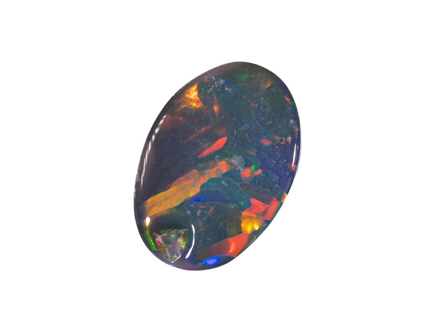 2.30 Carat Black Opal Oval Cabochon Lightning Ridge Australia